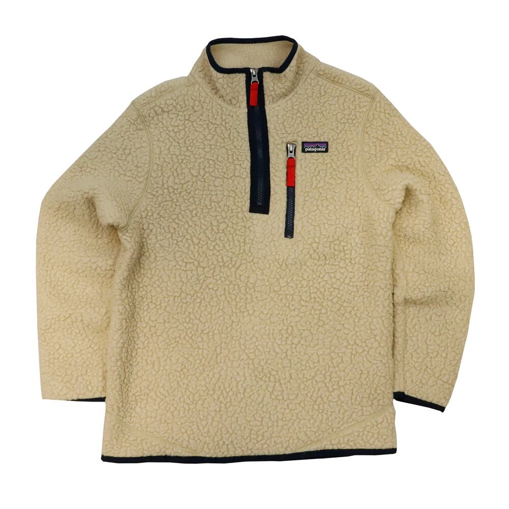 Vintage Patagonia Youth Kids White/Tan Fleece Size M